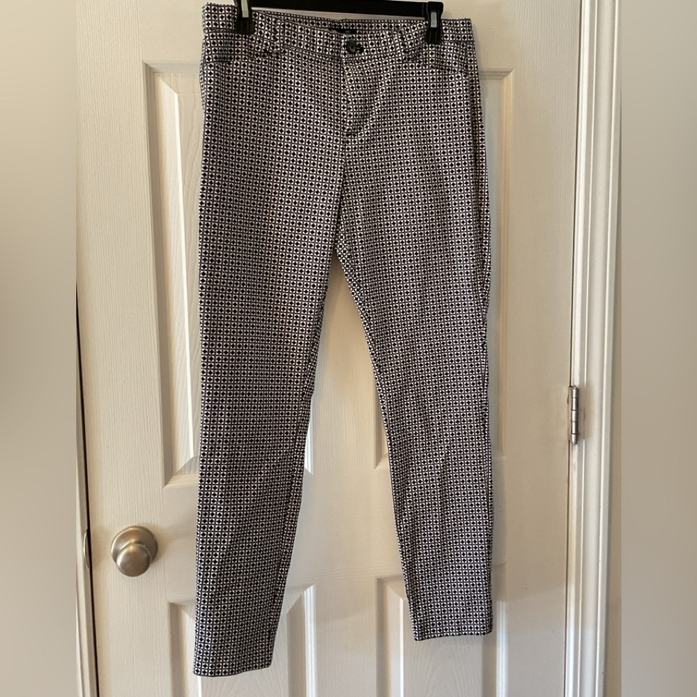 Gap Womens Slim City Size 8 Black/White Patterned Pants